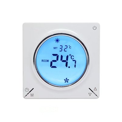 8806RH-KG smart thermostat for hydronic heating – front view, wide voltage 100-240V AC, optional linkage and IR remote | RT
