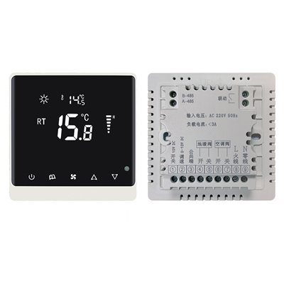 8826RHK-ZLWS-485-WIFI DC brushless fan coil thermostat, 0–10V adjustable output, AC/fan two-in-one mode, 485 Modbus, WiFi (Tuya APP).