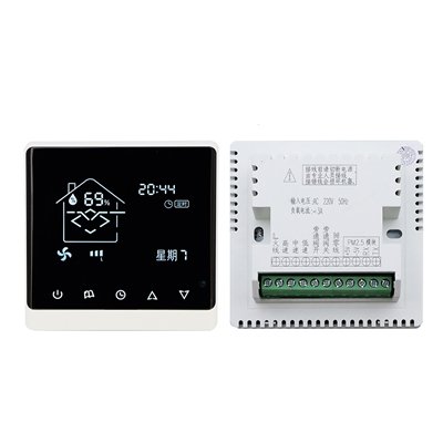 8826XF – fresh air controller, high/medium/low fan speed, bypass valve switch, filter change reminder, timer on/off function, temperature and humidity detection, optional PM2.5 sensor model.