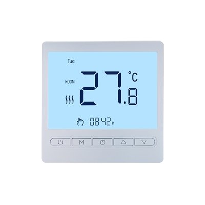 8902RH water floor heating thermostat with optional WiFi, valve control and frost protection.