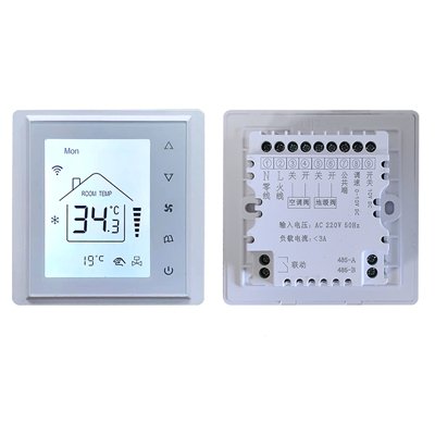 8911RHK-ZLWS-WIFI DC brushless fan coil thermostat, 0–10V adjustable output, AC/fan two-in-one mode, 485 Modbus, WiFi (Tuya APP).