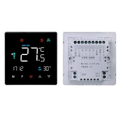 8923RHK-ZLWS-485-WIFI DC brushless fan coil thermostat, 0–10V adjustable output, AC/fan two-in-one mode, 485 Modbus, WiFi (Tuya APP).