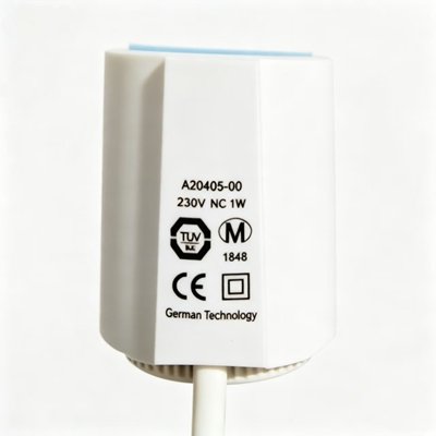 CB08 Electric thermal actuator, AC 230V, IP54, M30x1.5mm, push-button quick mount, for heating valve control, CE certified, energy efficient