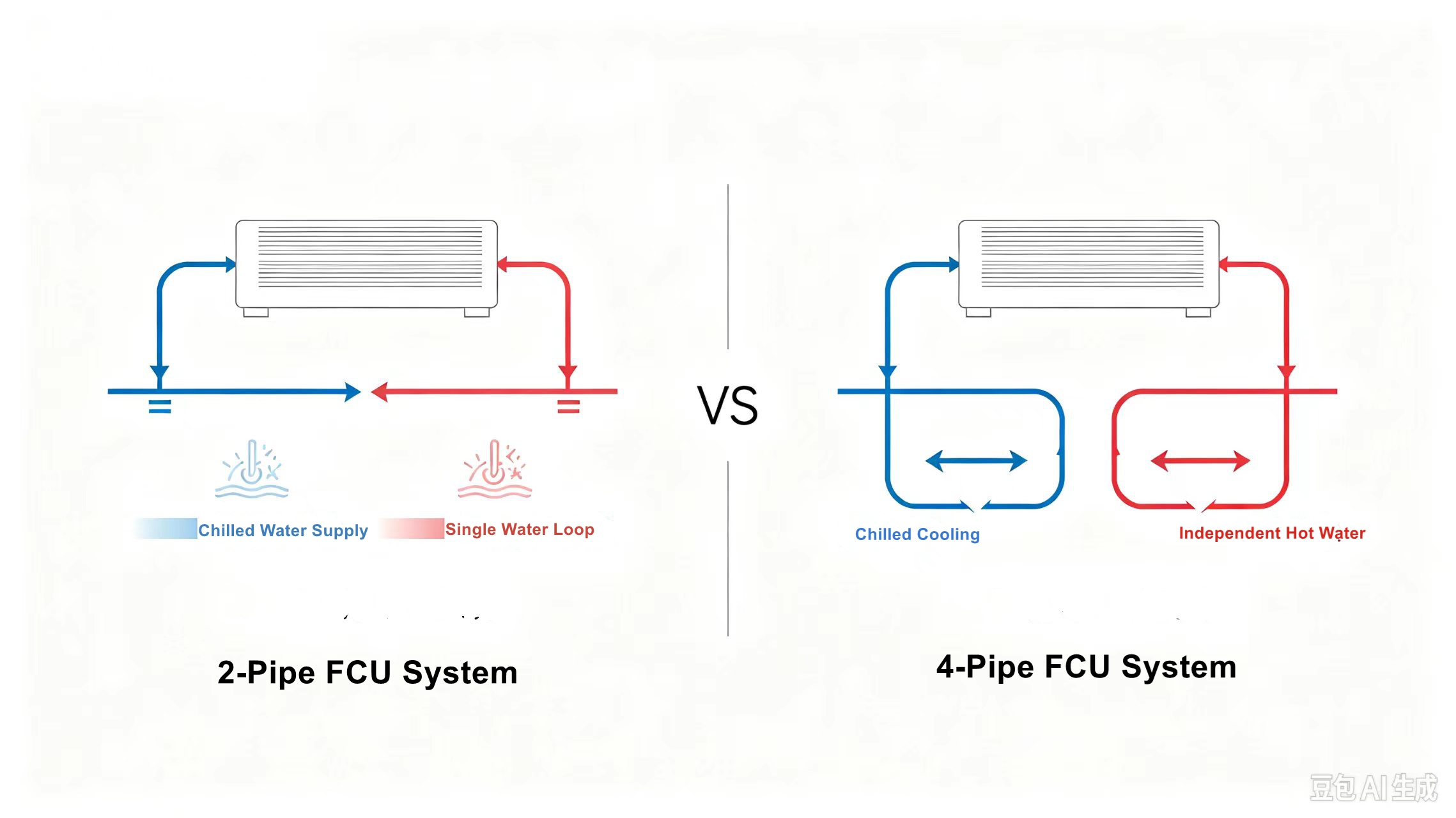 T603 fan coil thermostat for 2-pipe vs 4-pipe fan coil system comparison