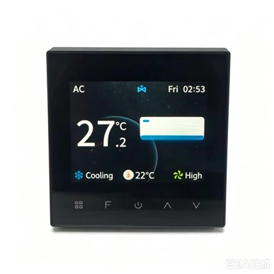 T603 Modbus thermostat front view, FCU HVAC smart thermostat