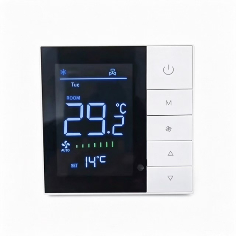 T812F DC brushless thermostat for FCU – front view with LCD display